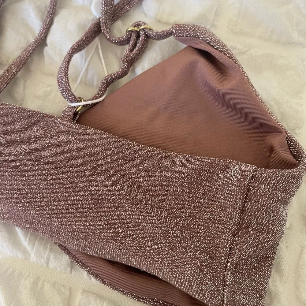 Monday Swimwear St Martin Metallic Maeve Wrap around bikini top